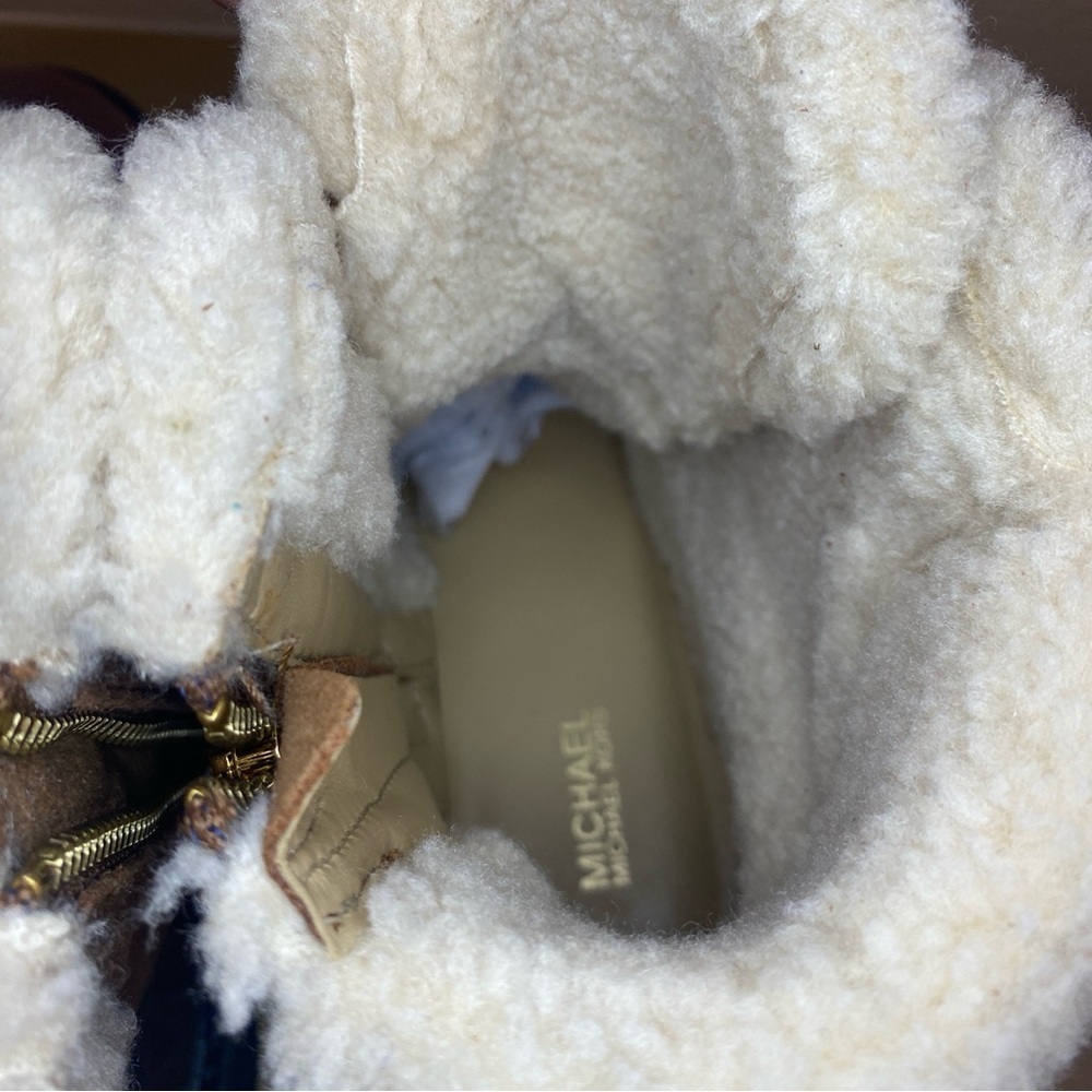NIB MICHAEL KORS TRUDY FUR & SUEDE BOOTS IN LUGG MULTI - SIZE 7M - Picture 12 of 15